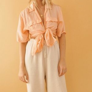 Vintage pink silk tee